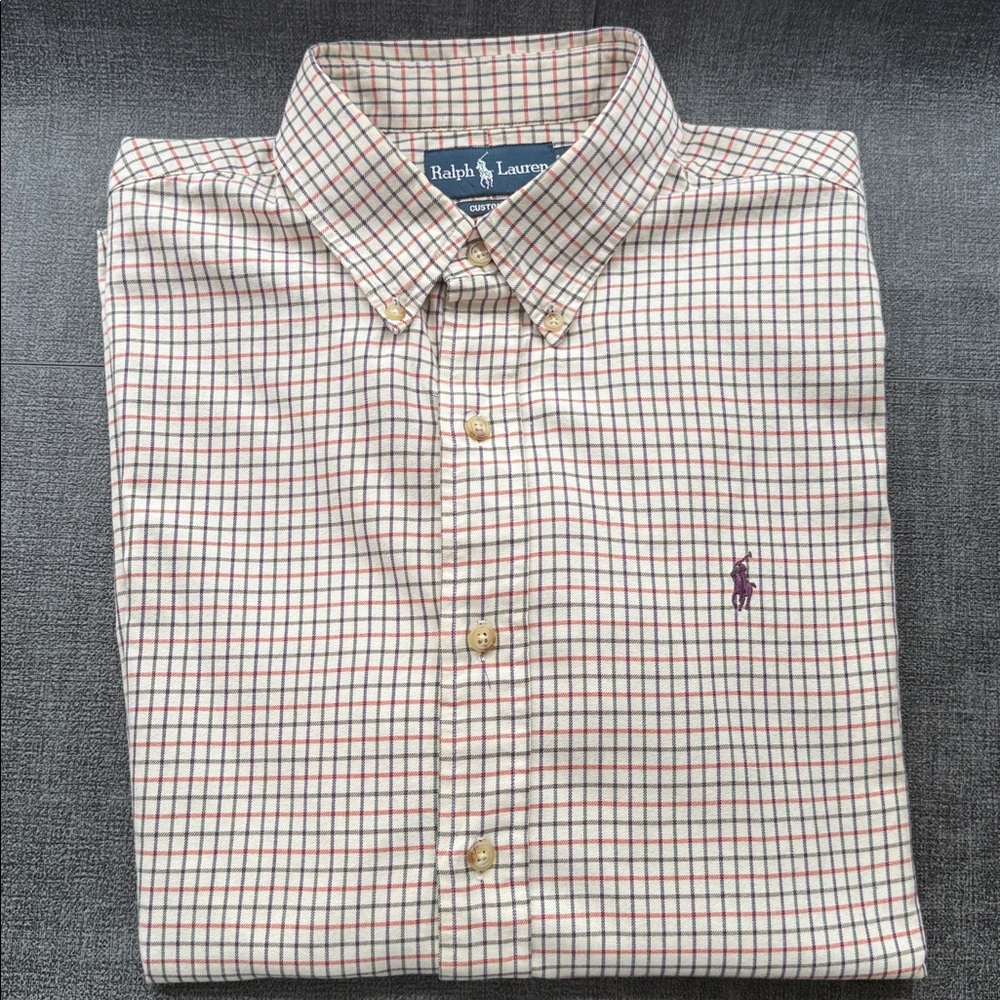 Ralph Lauren Men's Plaid Shirt - Cream, Red, Blue and Green - XL